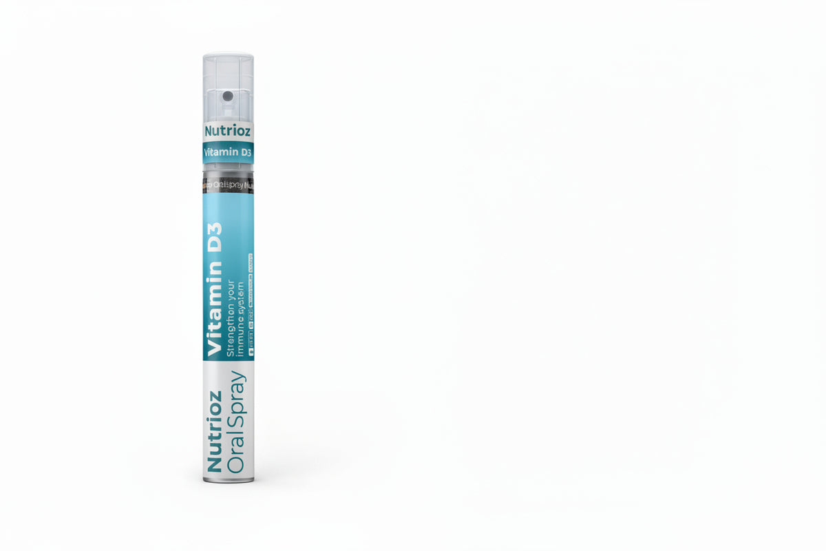 Nutrioz Vitamin D3 Oral Spray on a white background