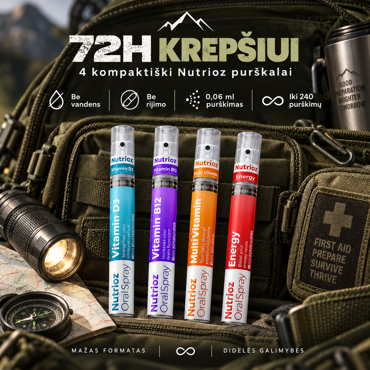 Nutrioz 72H – Išgyvenimo vitaminų rinkinys
